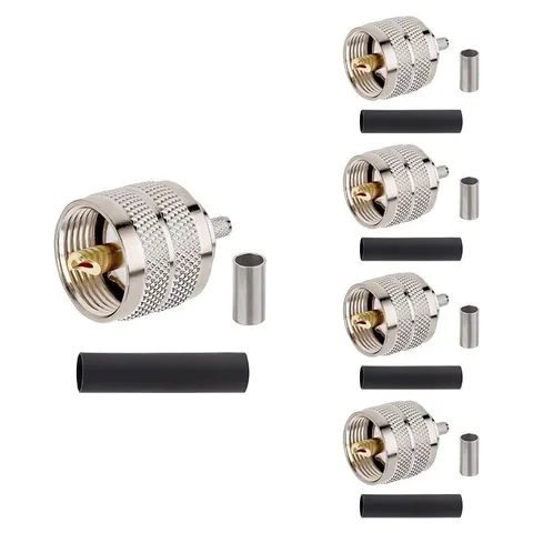MOOKEERF PL-259 Crimp Connector for RG58 / LMR195 / RG400 / RG142