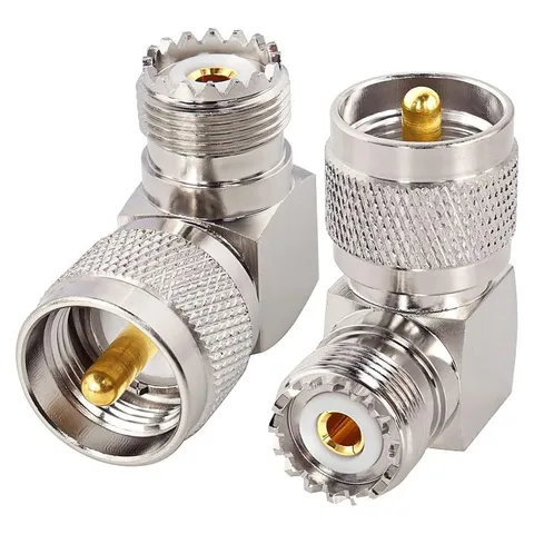 MOOKEERF PL-259 to SO-239 Adapter, Right-Angle