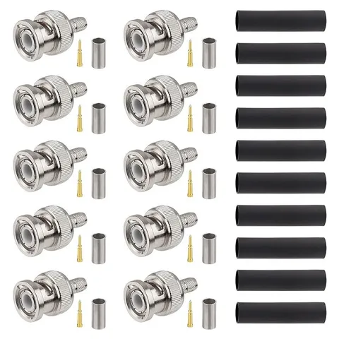 MOOKEERF BNC Male Crimp Connector for RG8X / LMR240 / Mini-8