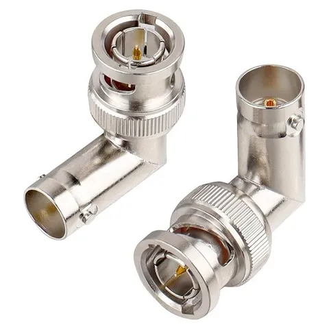 MOOKEERF BNC Male to Female Adapter, Right-Angle, 75 Ω