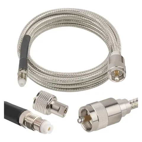 MOOKEERF RG8X FME Female to PL-259 Coax Cable, Stranded Core, with FME Adapter