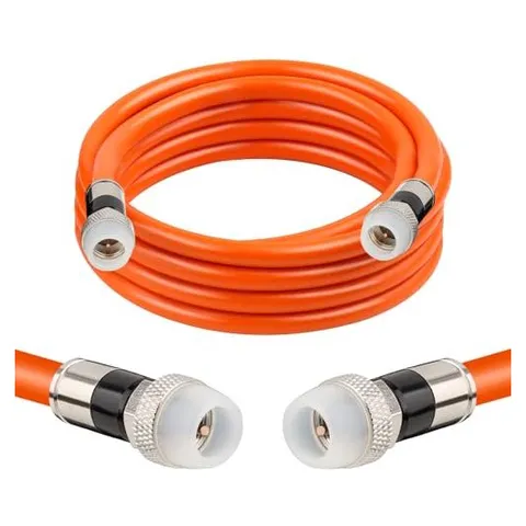 MOOKEERF RG6 F-Type Male to Male Coax Cable, Direct Burial (Orange)