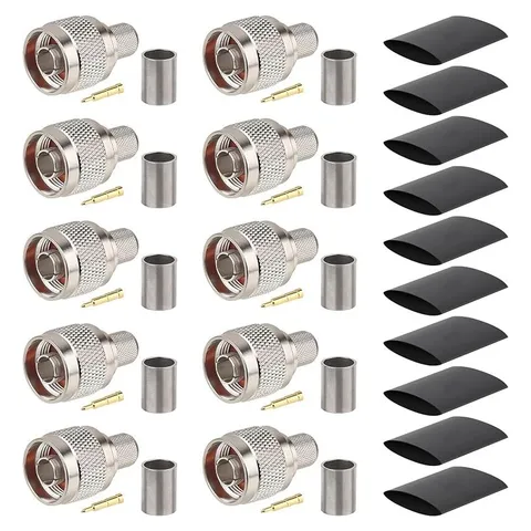 MOOKEERF N Male Crimp Connector for LMR400 / RG8 / RG213