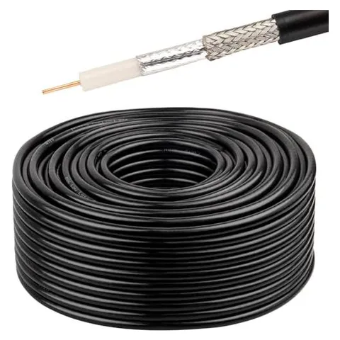 MOOKEERF RG6 Coax Cable (No Connectors), Double Shield (Black)