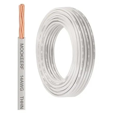MOOKEERF THHN Building Wire, Stranded Core (White)