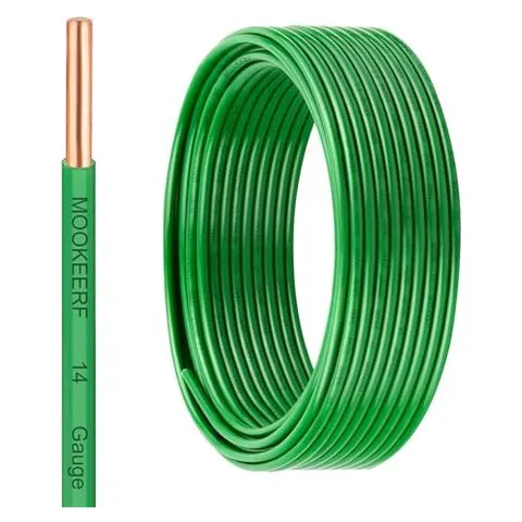 MOOKEERF THHN Building Wire, Solid Copper (Green)