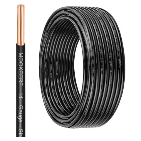 MOOKEERF THHN Building Wire, Solid Copper (Black)